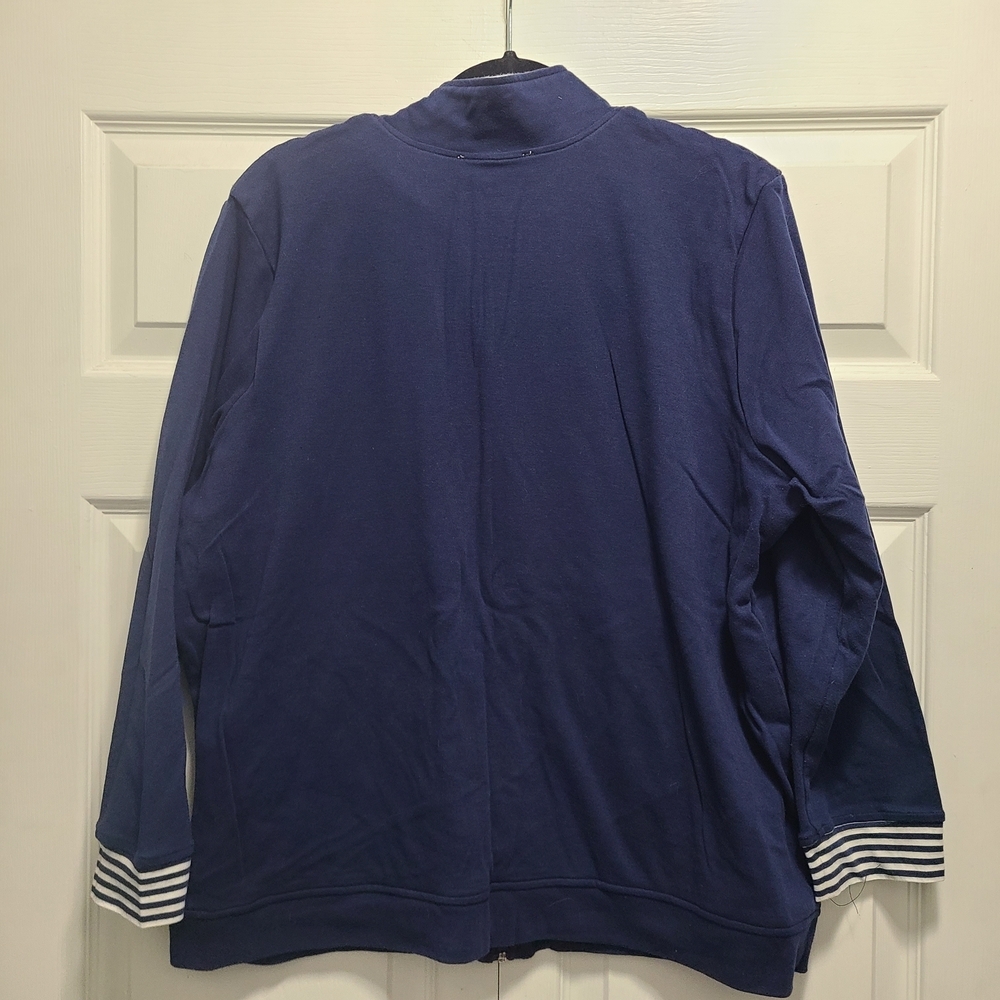 Emily Daniels Deep Blue Zip-Up Sweatshirt 1X - Picture 3 of 9